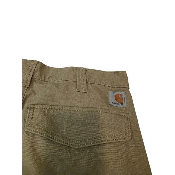 Carhartt Pants Mens 32x30 Dark Khaki Relaxed Fit Straight Canvas Cargo Work Pant - Picture 6 of 12